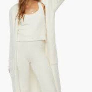 Skims Cozy Cream Open-Front Sweater Duster Cardigan size S/M Roomy Pockets